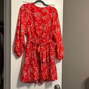 Orange Red Flouncy Dress